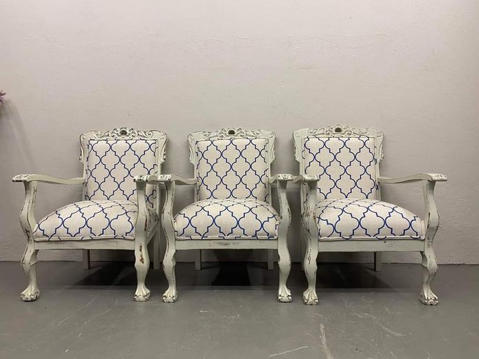 3 x Ball & Claw arm chairs