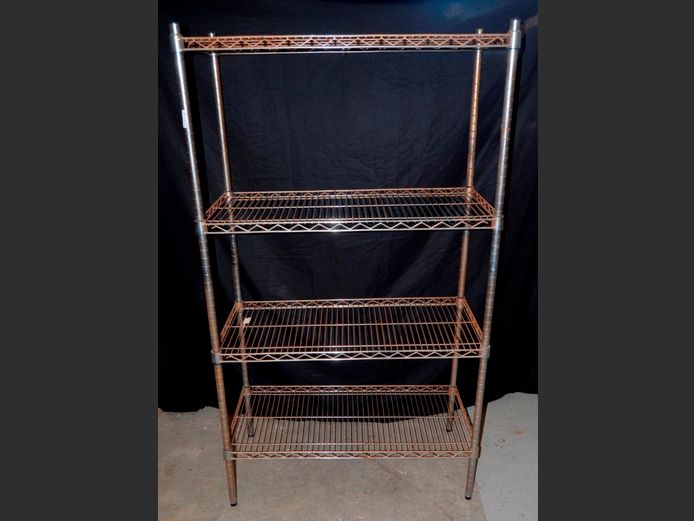 CHROME 4-TIER SHELF, 91 x 46 x 158cm [Rusted]