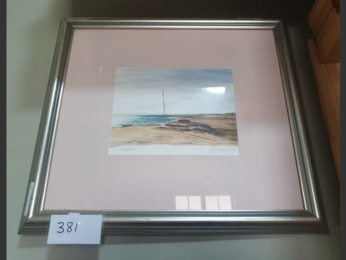 FRAMED WATERCOLOUR "LANGEBAAN" SIGNED ELIZABETH, 20 x 16cm