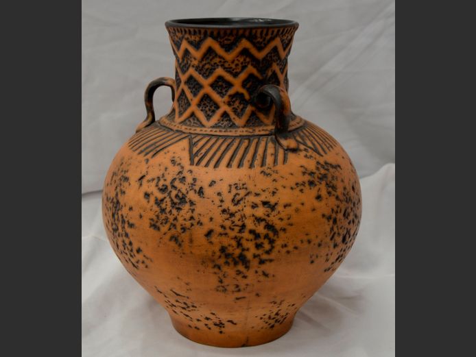 WEST GERMAN POTTERY VASE, NUMBERED 153/30, 30cm High