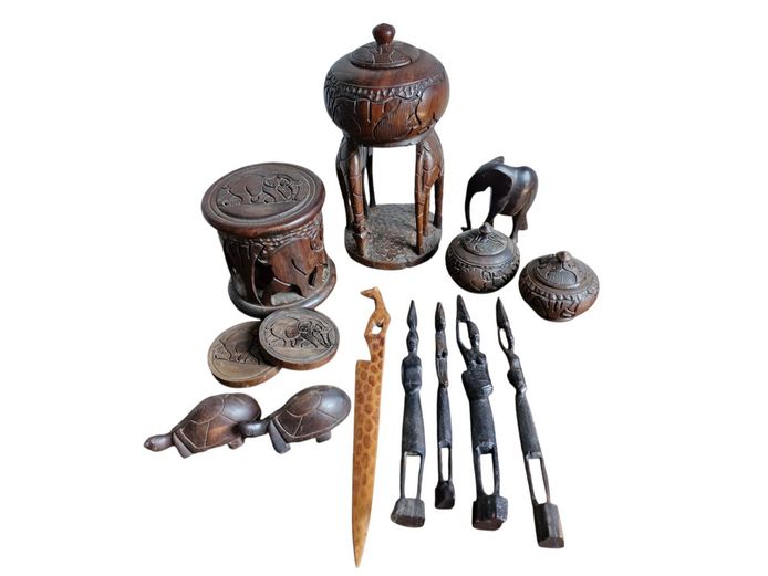 Collection of African Wood Carved Collectibles
