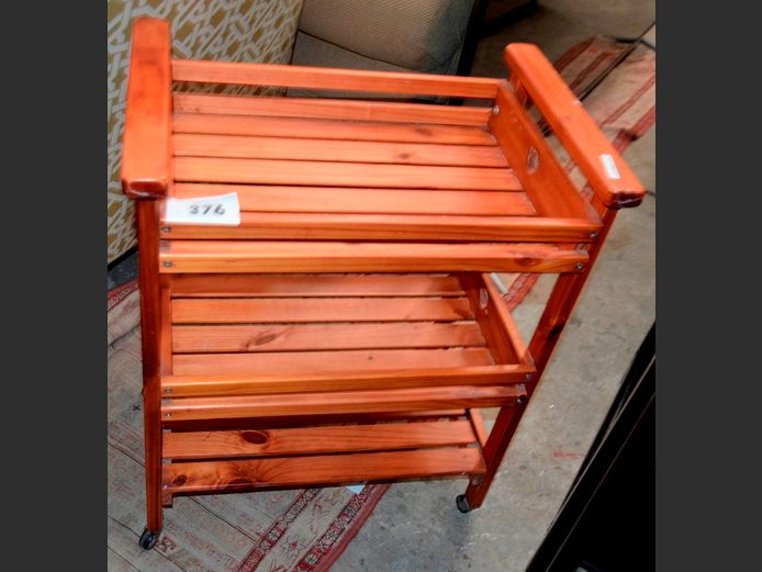 PINE 3-TIER TROLLEY, 53 x 34 x 66cm