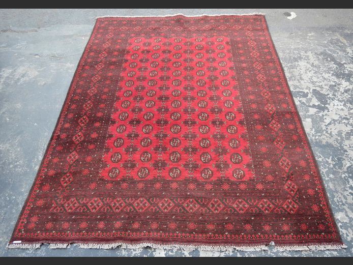 BURGUNDY, BEIGE & BROWN PERSIAN CARPET, 290 x 200cm [B]