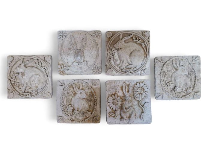 Decorative Rabbit Relief Cement Tiles