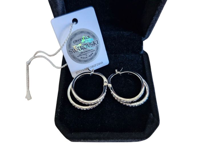 Swarovski Crystal Double Hoop Earrings