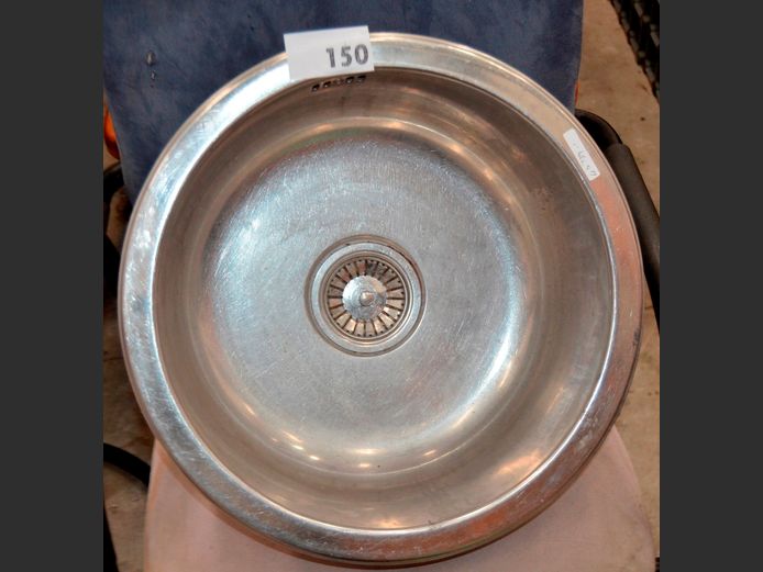 STAINLESS STEEL PREP SINK, 44cm Diameter
