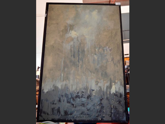 FRAMED ABSTRACT ON CANVAS, 150 x 100cm