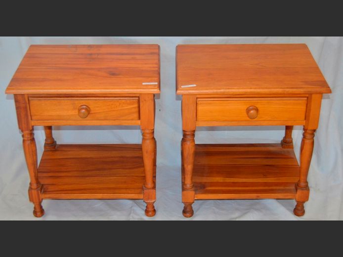 PAIR KIAAT SINGLE DRAWER PEDESTALS, 48 x 37 x 52cm