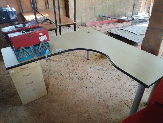 L - SHAPE DESK WITH DRAWERS