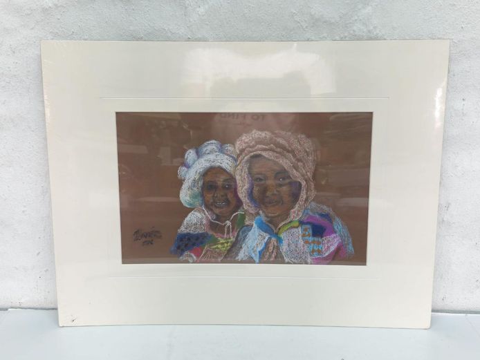 Signed Original Inéz Pastel Portrait Artwork Unframed