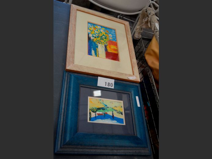 LOT OF 2: FRAMED WATERCOLOURS "FLOWERS" SIGNED MICHELLE BARNARD, 21 x 15cm & 13 x 8.5cm