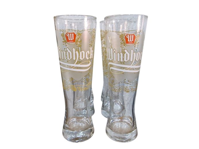 Set of 6 Large Windhoek Draught Beer Glasses
