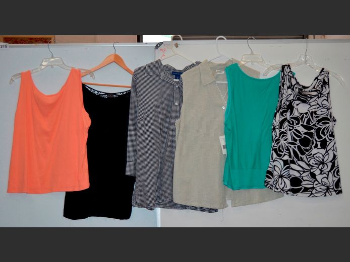 LOT OF 6 LADIES TOPS: ERIKA, KAREN SCOTT, LIZ CLAIRBORN & JH [Size: XL]