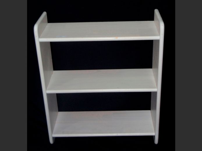 WHITE WASHED PINE 3-TIER BOOKSHELF, 60 x 21 x 73cm