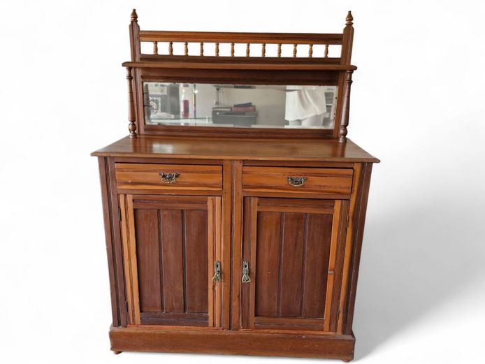 Vintage Edwardian Mirror Backed Chiffonier