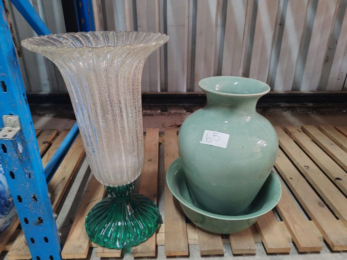 2 x Large Glass Vases (STC)