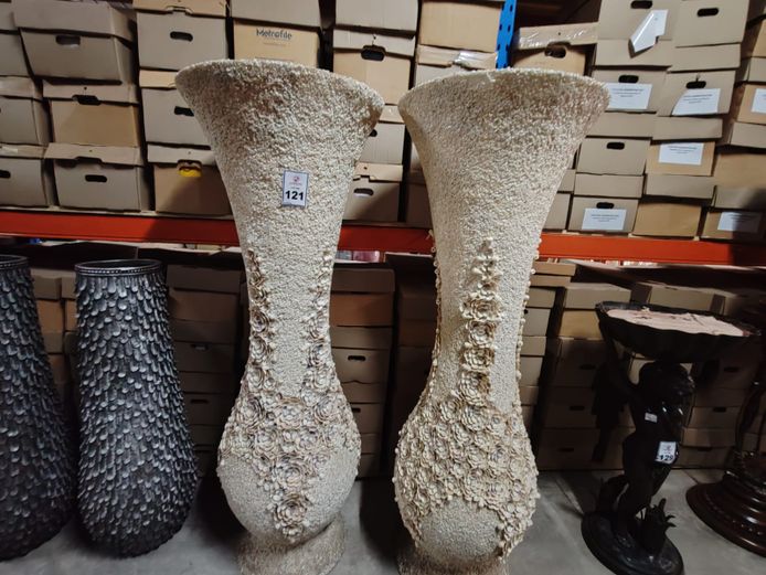 2x Large Shell-Covered Vases (STC)