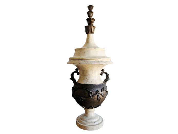 Louis XIV Empire Style Faux Alabaster Urn (Large)