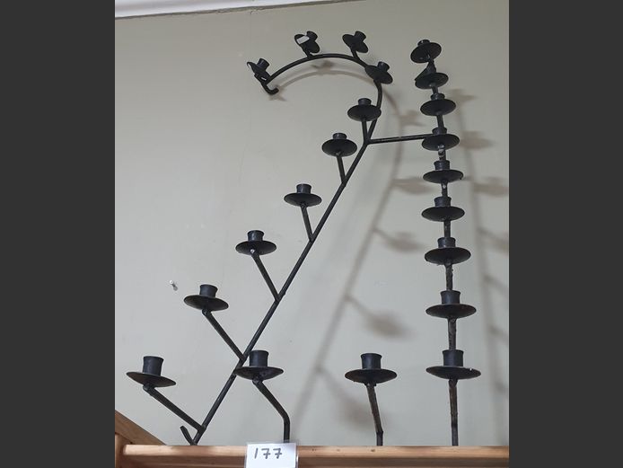 BLACK WROUGHT IRON 21st BIRTHDAY CANDLE STAND