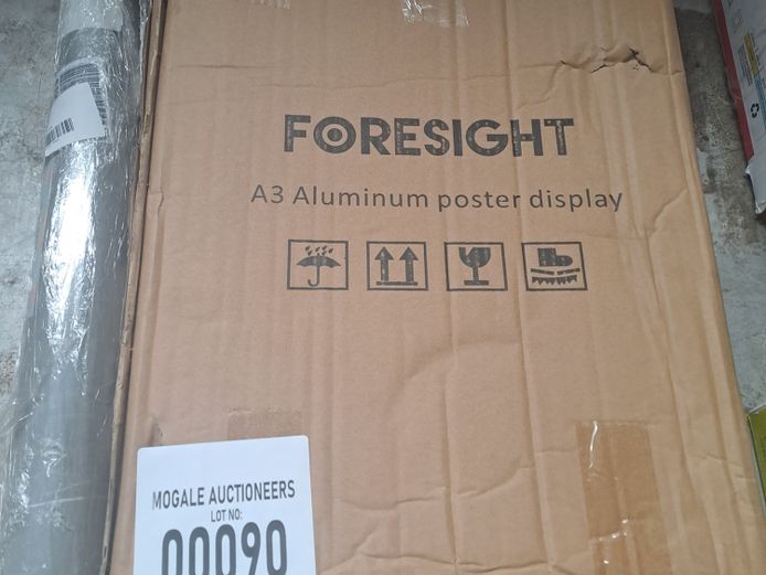 LOT OF 2 FORESIGHT A3 LED POSTER DISPLAY LIGHT BOX WITH SNAPPING FRAME / GREY VINYL MARBLE 10M ROLL HOME DECOR WALLPAPER