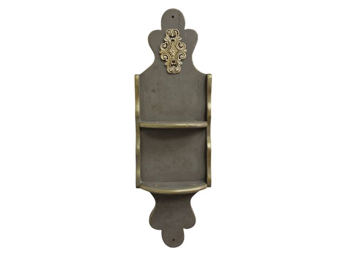 Vintage Ornate Gilt-Accented Wooden Wall Shelf