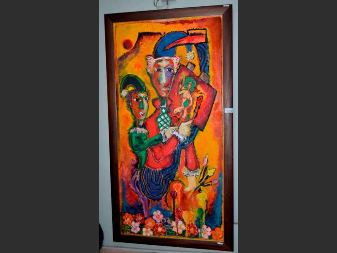 LAURENS BARNARD OIL ON CANVAS "ARTIST", 198 x 97cm