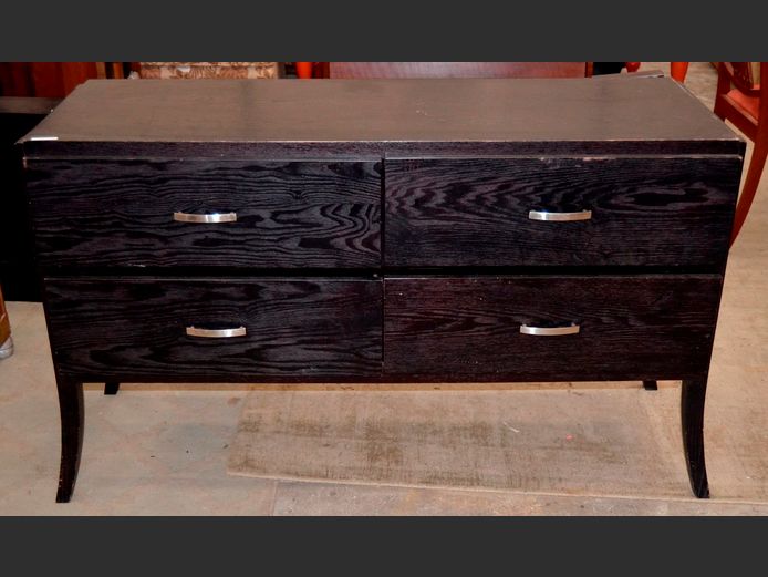 OAK BLACK FINISH 4-DRAWER DRESSING TABLE, 133 x 48 x 79cm