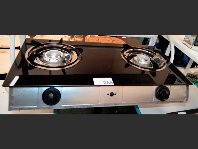 2-BURNER GAS STOVE, 70 x 36 x 8cm [Untested]
