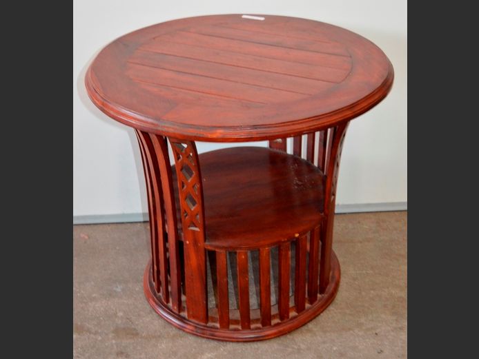 TEAK CIRCULAR SIDE TABLE, 51cm Diameter x 45cm High