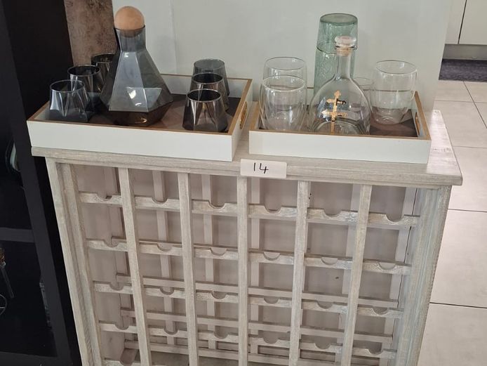 Wine rack with contents