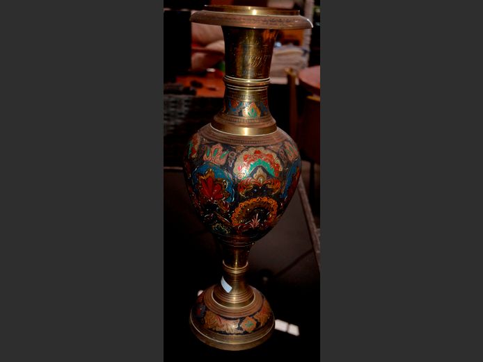 CLOISONNE VASE, 17cm Diameter x 50cm High
