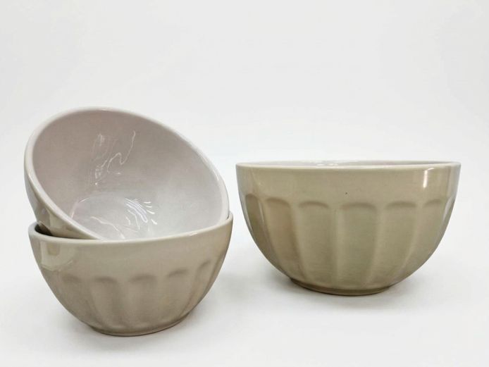 Mayfair & Jackson Fluted Ceramic Mixing Bowl Set (3-Piece)