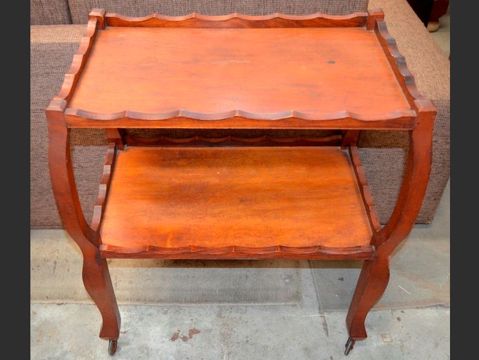 IMBUIA 2-TIER TEA TROLLEY, 70 x 45 x 78cm