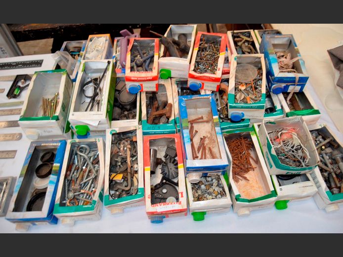 LARGE LOT: BOLTS, NUTS, SCREWS, FASTENERS, etc