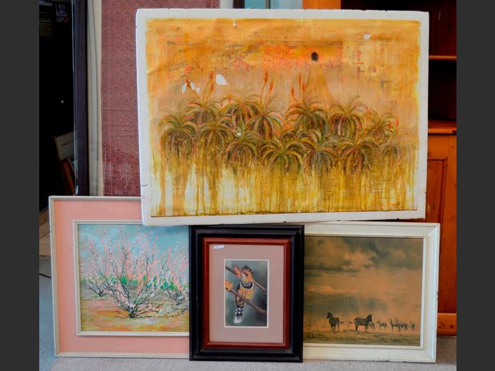 FRAMED OIL "FLOWERS, VARIOUS FRAMED PRINTS, etc [42986-15, 42835-11]