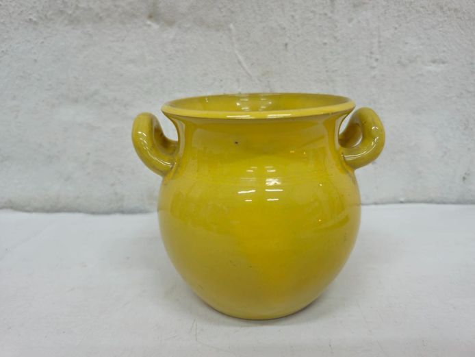 Handmade Swedish Glazed Ceramic Twin-Handled Planter