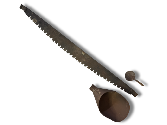 Vintage Knysna Tree Cutting Blade + Grain Trough 