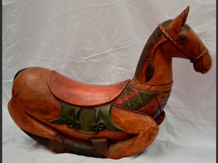 WOODEN ROCKING HORSE, 76 x 20 x 59cm
