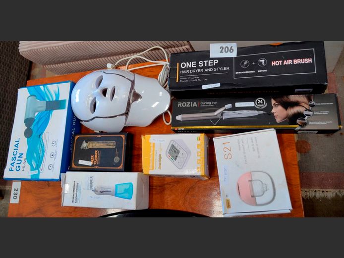 HOT AIR BRUSH, CURLING TONG, BLOOD PRESSURE MONITOR, etc [Untested]