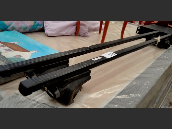 PAIR THULE ROOF RACKS, 129cm Long [No keys]