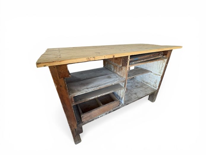 Vintage Wooden Workbench / Industrial Work Table