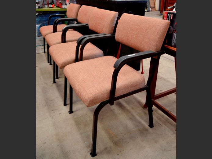 SET OF 4 BROWN VISITOR'S CHAIRS