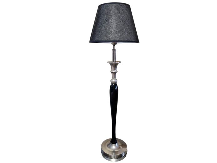 Mid-Century Gothic Black Enamel & Aluminum Lamp
