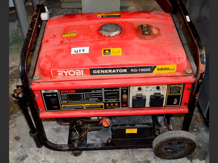 RYOBI RG7900K, 6800W PETROL GENERATOR [Untested]
