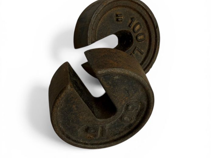 Vintage Cast Iron Scale Weights (2 Pieces)