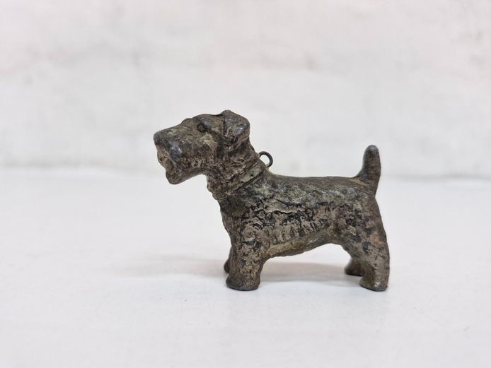 Miniature Cast Metal Terrier Dog Figurine Charm