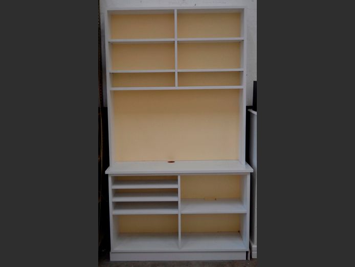 WHITE PAINTED WALL UNIT, 115 x 38 x 201cm