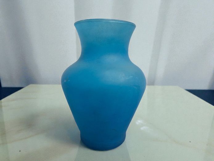Turkish Frosted Blue Vase