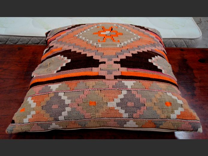 KELIM COVERED SCATTER CUSHION, 65 x 60cm