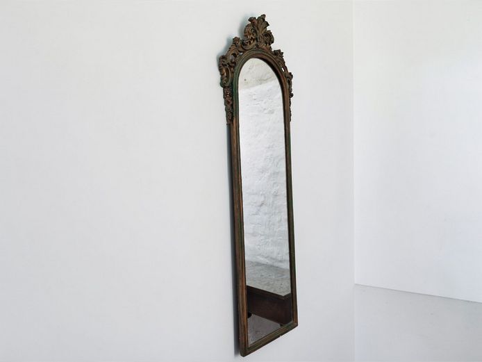 Tall Ornate Baroque-Style Wall Mirror